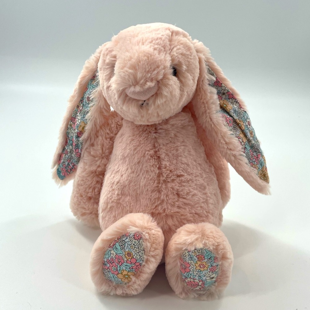 Jellycat London Bashful Blossom Floral Ears & Foot Pink Plush Bunny Rabbit